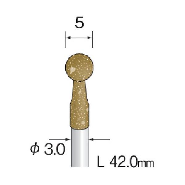 ミニター Minimo 研削用ゴム砥石 WA ミディアム#80 φ5 (10本入) DB2101 1パック(10本) 852-6878（直送品）