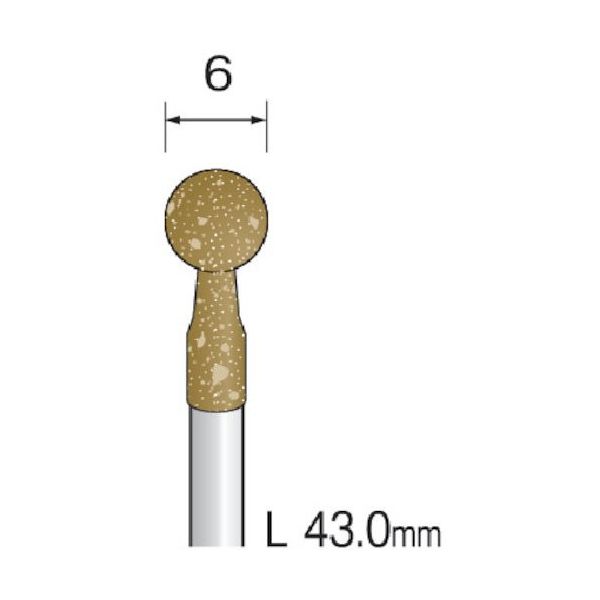 ミニター Minimo 研削用ゴム砥石 WA ミディアム#320 φ6 (10本入) DB2115 1袋(10本) 852-6884（直送品）