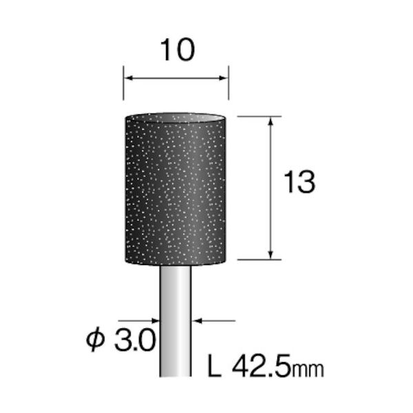 ミニター ミニモ ブラック砥石 A#60 φ10 (10本入) CA3106 1袋(10本) 852-6289（直送品）