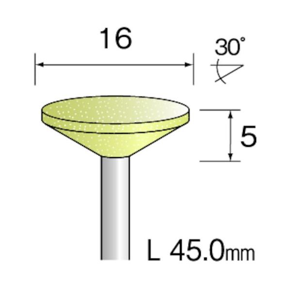 ミニター ミニモ イエロー砥石 WA#120 φ16 (10本入) CA3330 1袋(10本) 852-6314（直送品）