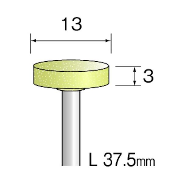 ミニター ミニモ イエロー砥石 WA#120 φ13 (10本入) CA3404 1袋(10本) 852-6324（直送品）