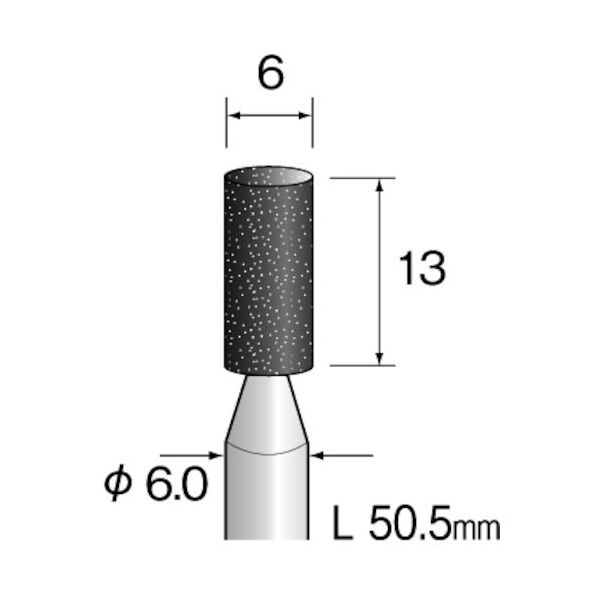 ミニター ミニモ ブラック砥石 A#60 φ6 (10本入) CA6101 1袋(10本) 852-6327（直送品）