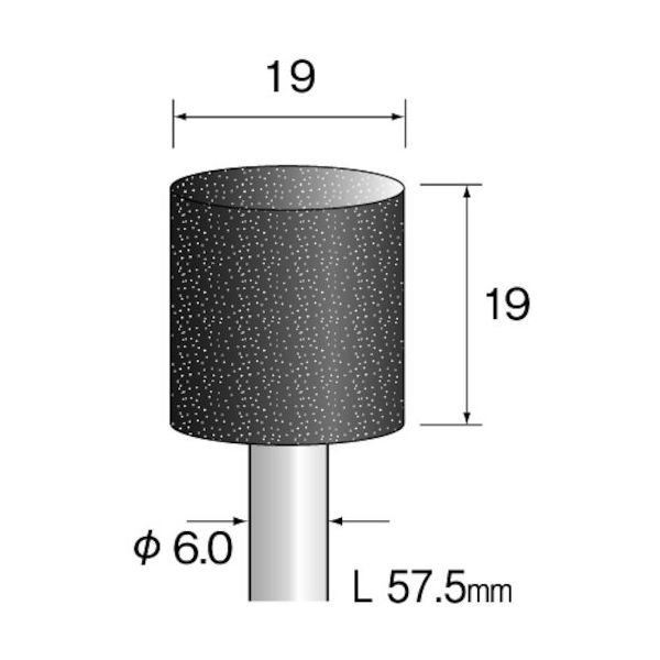 ミニター ミニモ ブラック砥石 A#60 φ19 (10本入) CA6106 1袋(10本) 852-6332（直送品）