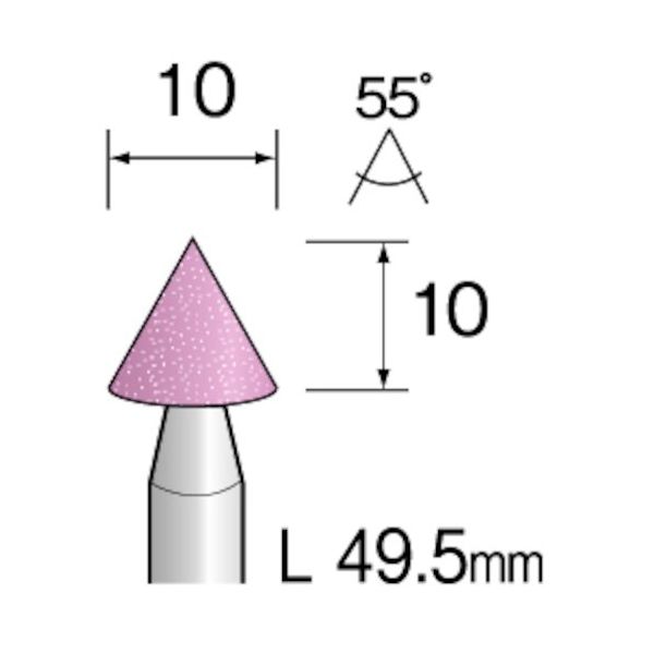 ミニター ミニモ PAピンク砥石#120 φ10 (10本入) CA6303 1袋(10本) 852-6349（直送品）