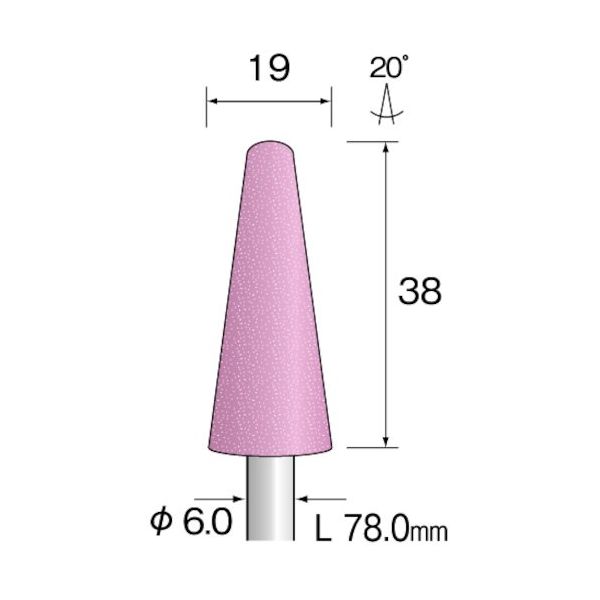 ミニター ミニモ PAピンク砥石#120 φ19 (10本入) CA6306 1袋(10本) 852-6352（直送品）