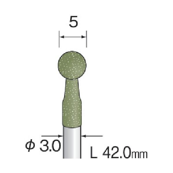 ミニター ミニモ 研磨用ゴム砥石 WA ミディアム#220 φ5 (10本入) DB3104 1袋(10本) 852-6906（直送品）