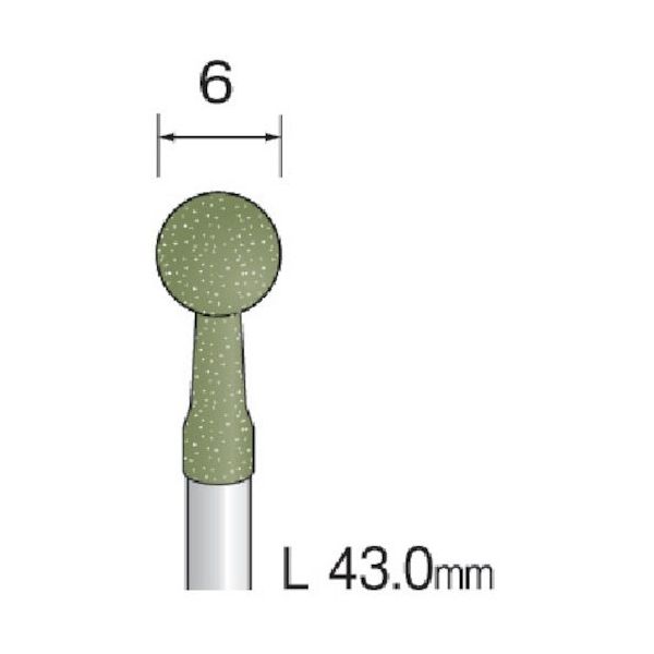 ミニター ミニモ 研磨用ゴム砥石 WA ミディアム#400 φ6 (10本入) DB3116 1袋(10本) 852-6914（直送品）