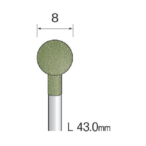 ミニター ミニモ 研磨用ゴム砥石 WA ミディアム#180 φ8 (10本入) DB3123 1袋(10本) 852-6917（直送品）