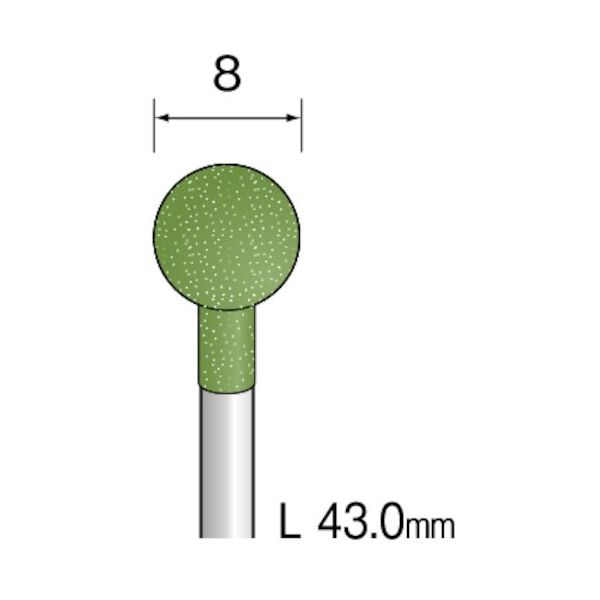 ミニター Minimo 研磨用ゴム砥石 WA ミディアム#400 φ8 (10本入) DB3126 1袋(10本) 852-6920（直送品）