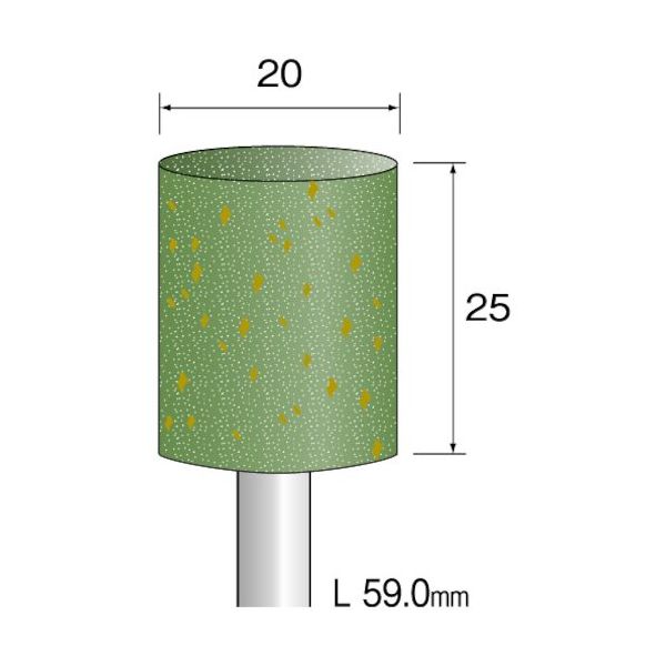 ミニター ミニモ 研削用ゴム砥石 WA ミディアム#320 φ20 (5本入) DB4424 1袋(5本) 852-6997（直送品）