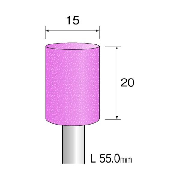 ミニター ミニモ 研磨用ゴム砥石 WA ハード#600 φ15 (5本入) DB4214 1袋(5本) 852-6972（直送品）