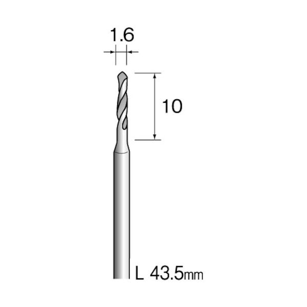 ミニター ミニモ ハイスピードスチールドリル φ1.6 (10本入) KA1122 1袋(10本) 837-3717（直送品）