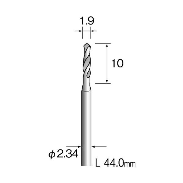 ミニター ミニモ ハイスピードスチールドリル φ1.9 (10本入) KA1125 1袋(10本) 837-3720（直送品）