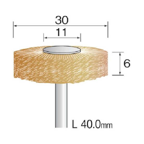 ミニター Minimo 毛ブラシ ホイール パキン ハード φ30 (3本入) FC1252 1袋(3本) 853-0363（直送品）