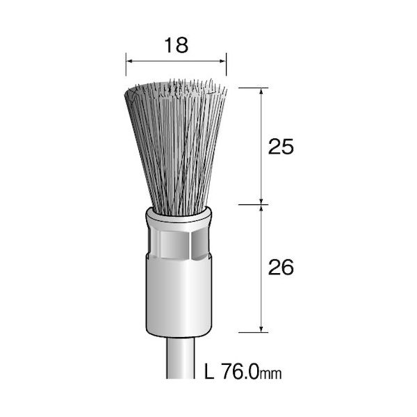 ミニター ミニモ 金属ブラシ エンド ステンレス直毛 φ18 (3個入) FC4662 1袋(3本) 853-0383（直送品）