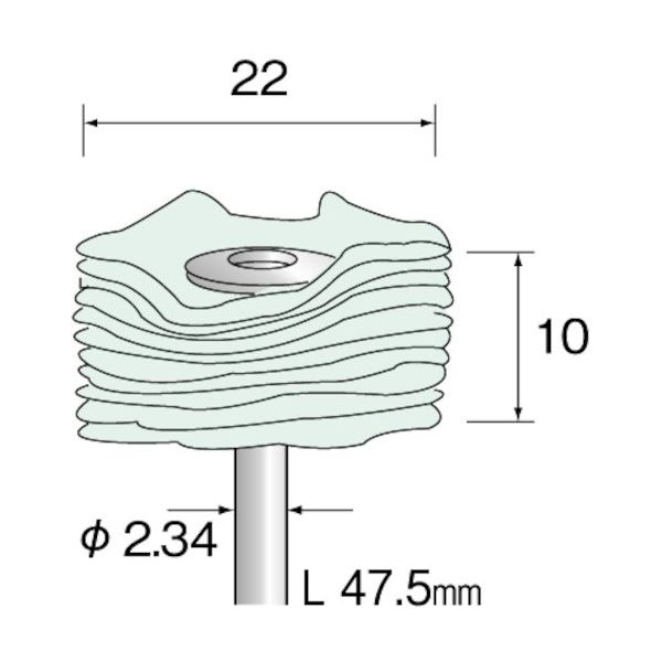 ミニター ミニモ 積層バフ フランネル φ22 (10個入) GA4401 1袋(10個) 853-0479（直送品）
