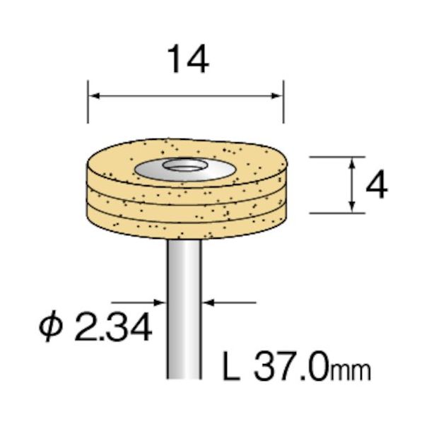 ミニター ミニモ 積層バフ セーム皮 φ14 (10個入) GA4431 1袋(10個) 853-0480（直送品）