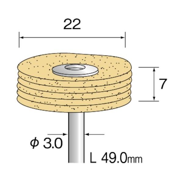ミニター ミニモ 積層バフ セーム皮 φ22 (10個入) GA4441 1袋(10個) 853-0482（直送品）