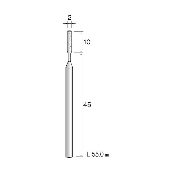 ミニター ミニモ 精密砥石 WA砥粒#320 φ2 (5本入) JA3106 1袋(5本) 852-7078（直送品）