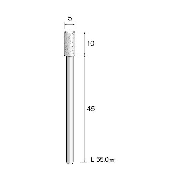 ミニター ミニモ 精密砥石 WA砥粒#120 φ5 (5本入) JA3110 1袋(5本) 852-7082（直送品）
