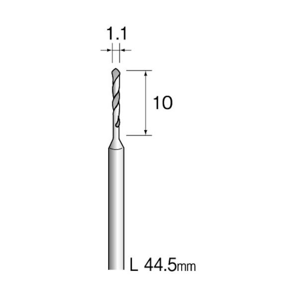 ミニター ミニモ スチールドリル φ1.1 (10本入) KA1007 1袋(10本) 837-3693（直送品）