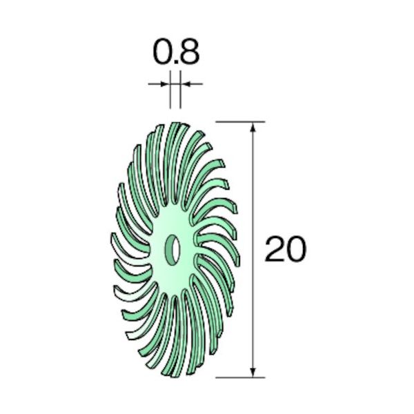 ミニター ミニモ ラバーブラシ #8000 φ20 (20個入) NA3516 1パック(20個) 852-7131（直送品）