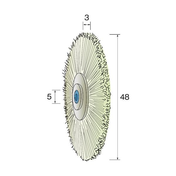 ミニター ミニモ ブラシホイール 豚毛 ハード φ48 (5個入) NA5011 1パック(5個) 853-0683（直送品）