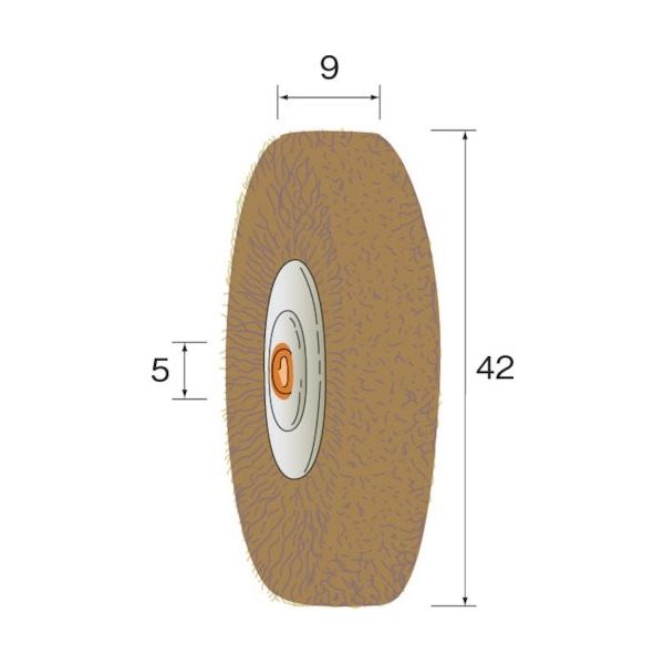 ミニター ミニモ 真ちゅうブラシホイールφ42 (3枚入) NA5051 1箱(3枚) 853-0685（直送品）