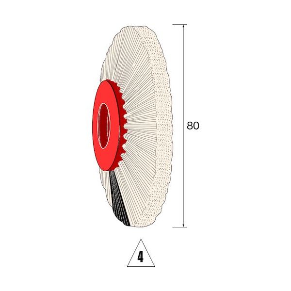 ミニター ミニモ ブラシホイール プラスチックコア 豚毛 ハード φ80 4列 (3個入) NA5807 1パック(3個) 853-0694（直送品）