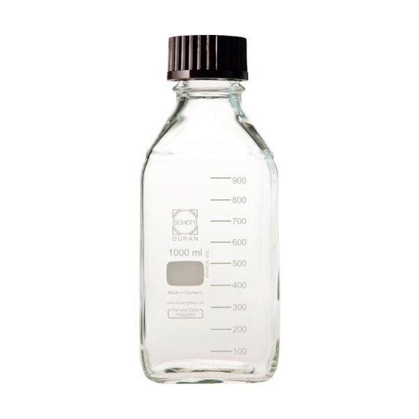 柴田科学 SIBATA 耐熱ねじ口角びん 赤キャップ付 1000mL 10入 017230-10001A 1箱(10個) 106-7013（直送品）