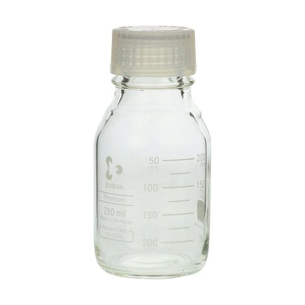 SIBATA プレミアムボトル(メジューム瓶)白キャップ付250mL(10個入