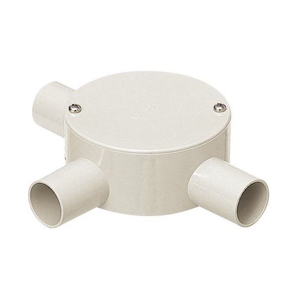 未来工業 未来 露出用丸形ボックス(平蓋) PVM36ー3M 1個 229-2352（直送品）