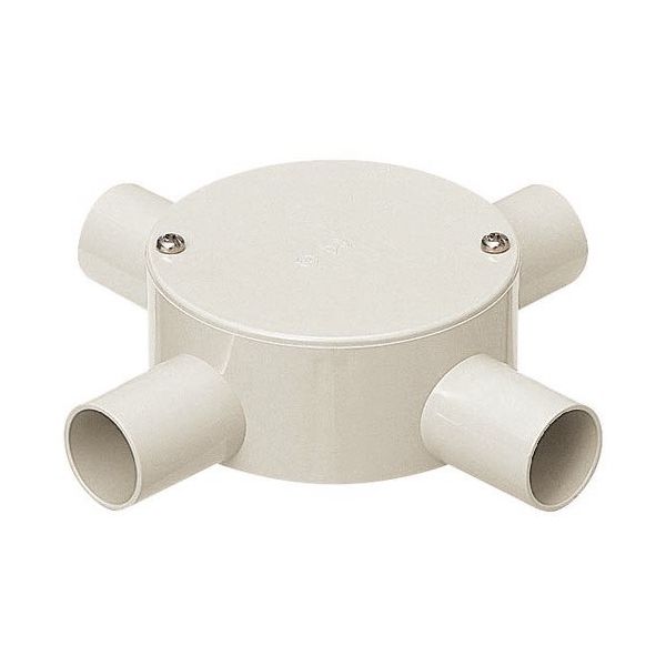 未来工業 未来 露出用丸形ボックス(平蓋) PVM36ー4M 1個 229-2588（直送品）