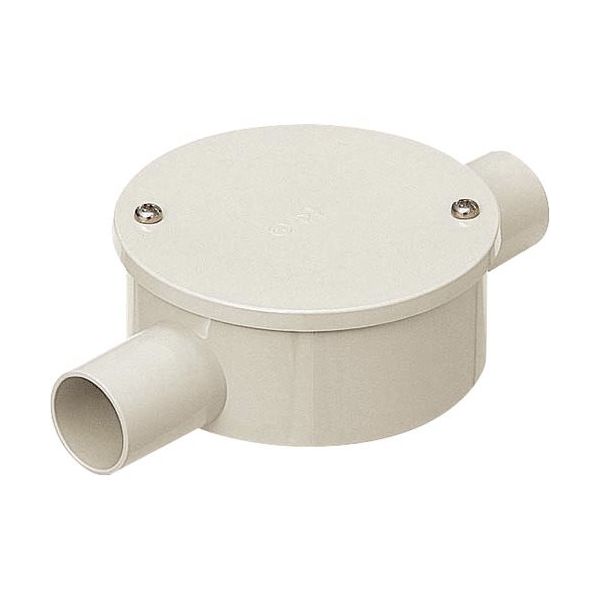 未来工業 未来 露出用丸形ボックス(カブセ蓋) PVM28-2SKM 1個 203-8818（直送品）