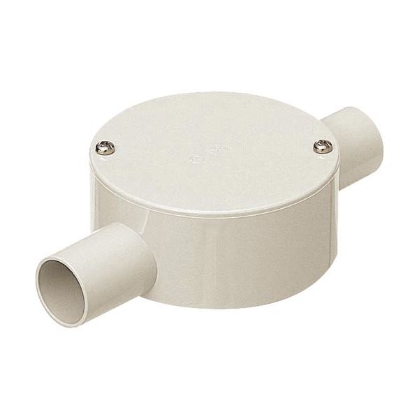 未来工業 未来 露出用丸形ボックス(平蓋) PVM28-2SM 1個 203-7214（直送品）