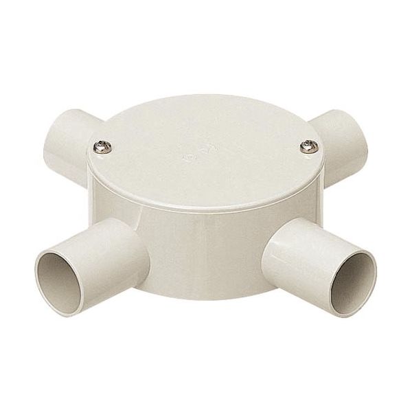 未来工業 未来 露出用丸形ボックス(平蓋) PVM28-4M 1個 204-1939（直送品）