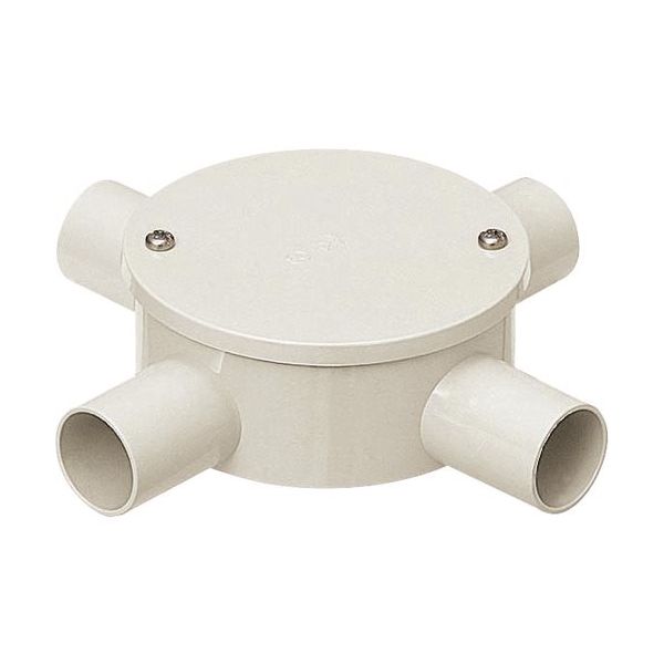 未来工業 未来 露出用丸形ボックス(カブセ蓋) PVM28-4KM 1個 203-7216（直送品）