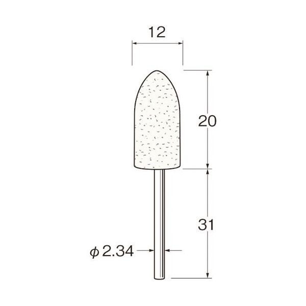日本精密機械工作 リューター 軸付フェルトバフ外径(mm):12全長(mm):51 F1512 1袋(5本) 128-2472（直送品）