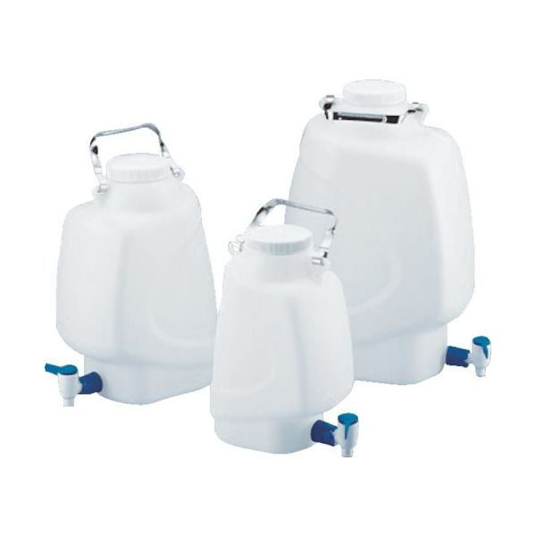 TARSONS 角型大型瓶(ストップコック付) HDPE製/蓋:PP製 5L 683241 1個 134-4674（直送品）