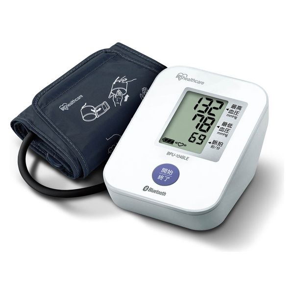 アイリスオーヤマ 上腕式血圧計 管理医療機器 スマホ連携 不規則脈波(IHB)検知機能 BPU-104BLE 1個（直送品）