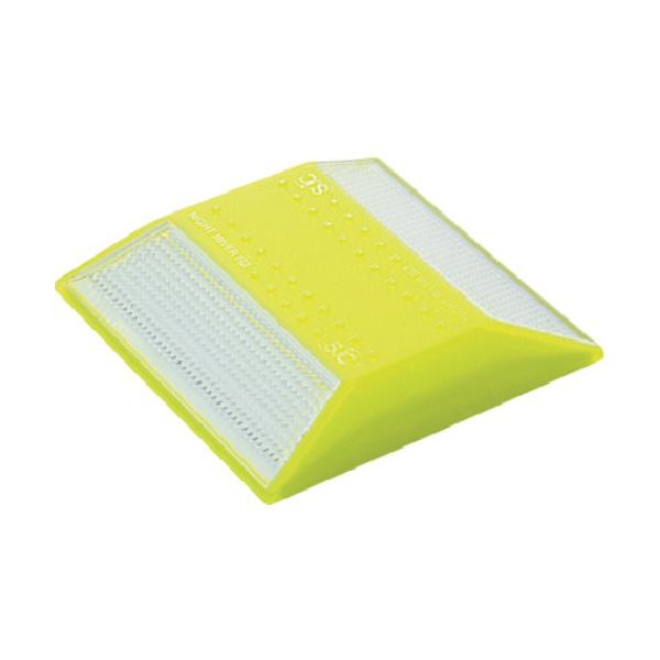 積水樹脂 積水 縁石鋲 ナイトリバーEX CR30W―L―WW 本体黄緑 白両面反射タイプ 1個 404-4767（直送品）