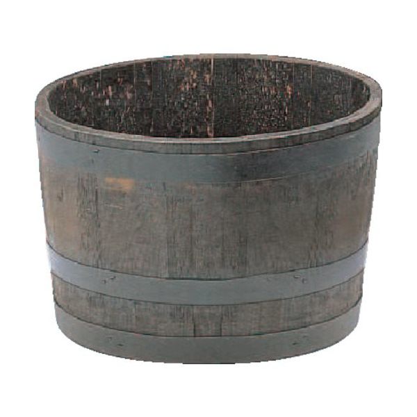 長谷川工業 ハセガワ ウイスキー樽プランター 椀型60 ブラック GB-6438 1個 136-3953（直送品）