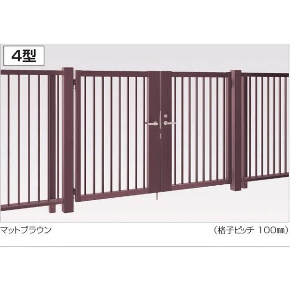 四国化成建材 EAM4型 W1000X2 H1000 縦格子 両開き シリンダー錠 EAM4-SO1010WSC 1個（直送品）