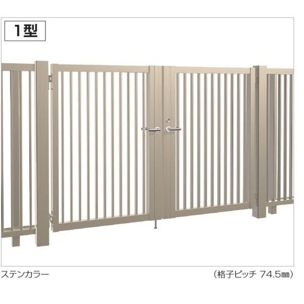 四国化成建材 TAM1型 W1000X2 H1800 縦格子 両開き シリンダー錠 TAM1-SO1018WBZ 1個（直送品）