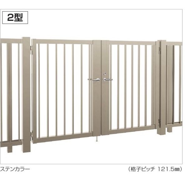 四国化成建材 TAM2型 W1000X2 H2000 縦格子 両開き シリンダー錠 TAM2-SI1020WSC 1個（直送品） - アスクル