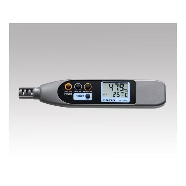佐藤計量器製作所 ペンタイプ温湿度計 英語版校正証明書付 PC-5110 1個 1-1873-01-56（直送品）
