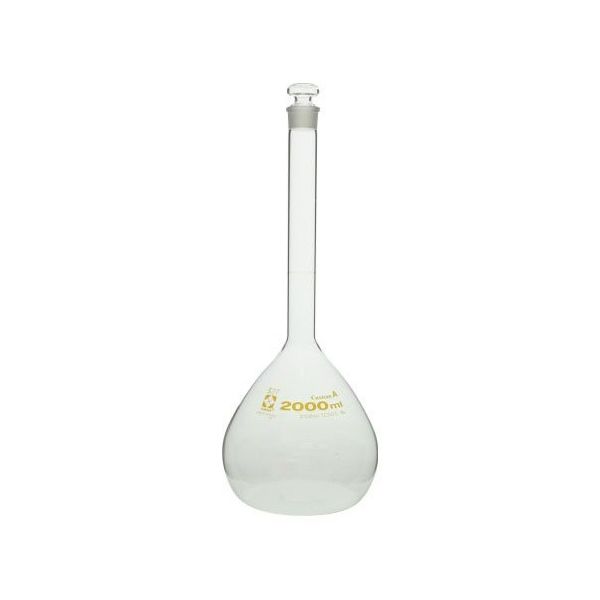 柴田科学 メスフラスコ(全量フラスコ・カスタムA)2000mL 校正証明書付 026050-2000 1個 1-8654-31-20（直送品）