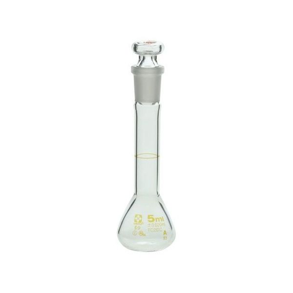 柴田科学 メスフラスコ(全量フラスコ・スーパーグレード)透明 5mL 校正証明書付 020060-5 1個 6-240-21-20（直送品）