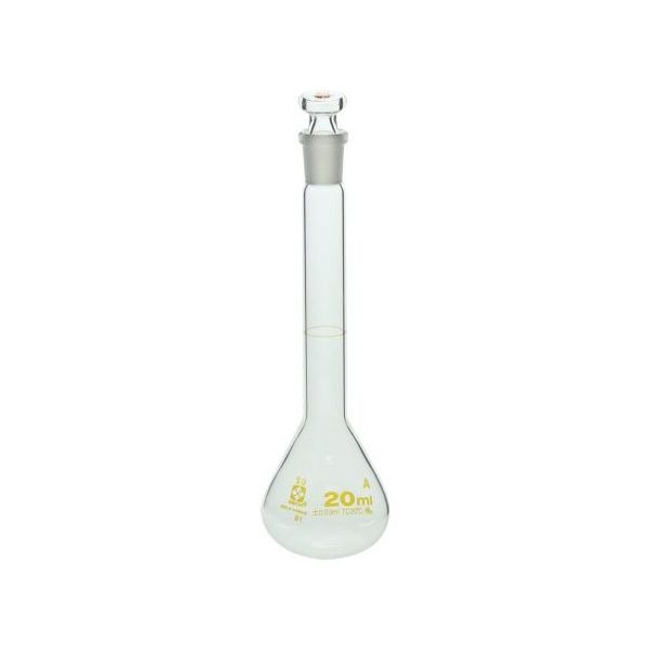 柴田科学 メスフラスコ(全量フラスコ・スーパーグレード)透明 20mL 校正証明書付 020060-20 1個 6-240-23-20（直送品）