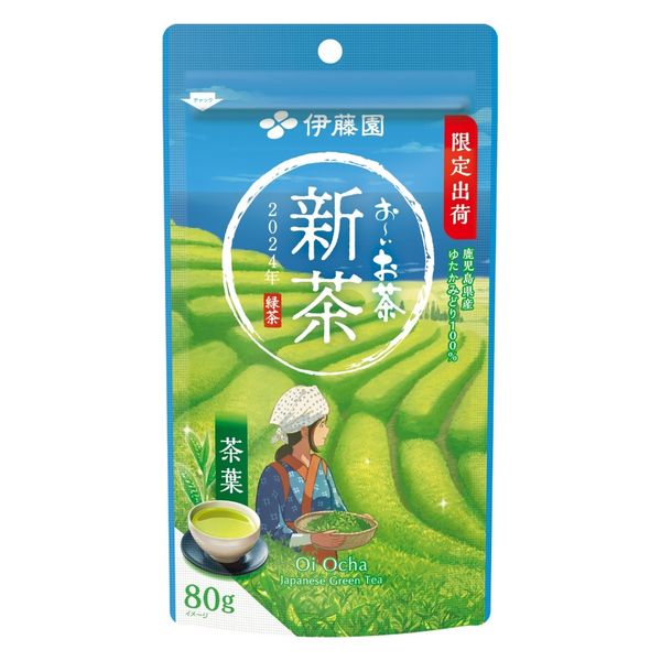 伊藤園 おーいお茶 緑茶 80g 10袋 賞味期限 2026年2月 伊藤園 2024年 お～いお茶 新茶 茶葉 1袋（80g入） - アスクル